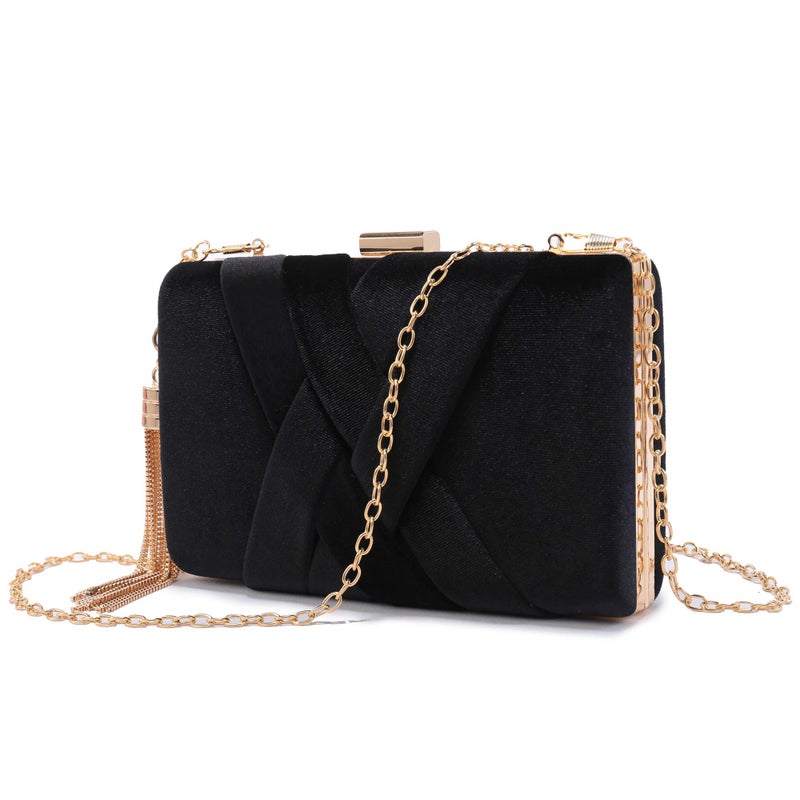 CARIEDO Velvet Evening Clutch Purse for Women â€“ Bridal Wedding Guest Bag, Elegant Gift for Bride Family, Black Tie Events & Formal Occasions - Image 2
